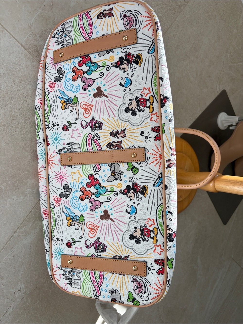 Dooney & Bourke White Multicolor Disney Print Weekender - Picture 5 of 17